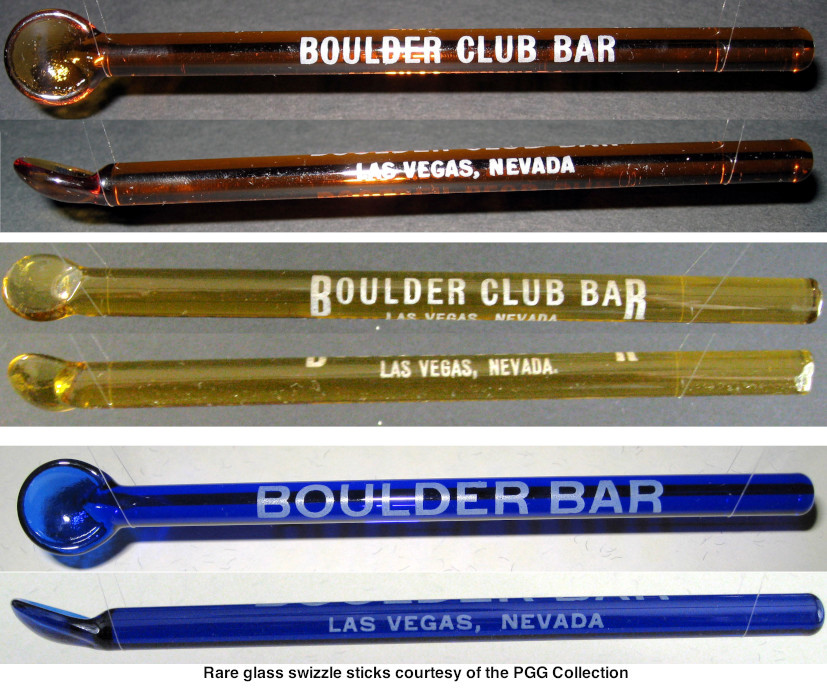 Boulder Club GLASS swizzle sticks.